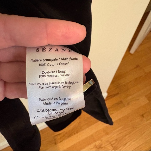 New Sezane Natty mini dress in black velvet - Picture 3 of 7